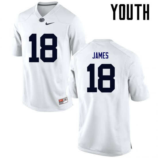 Sale - White Jesse James #18 PSU Nittany Lions Youth Alumni High School Football Jersey