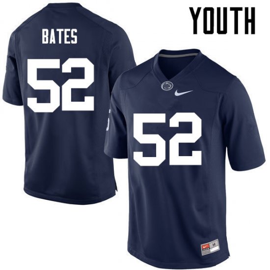 Sale - Navy Ryan Bates #52 PSU Nittany Lions Youth Classic College Football Jersey