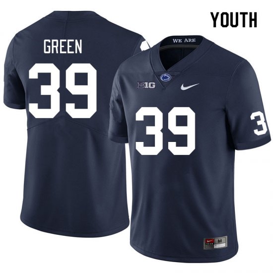 Sale - Navy Jashaun Green #39 PSU Nittany Lions Youth Classic NCAA Football Jersey