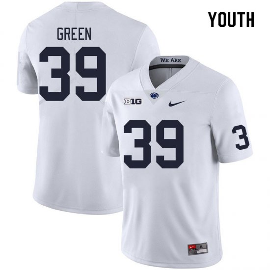 Sale - White Jashaun Green #39 PSU Nittany Lions Youth Alumni University Football Jersey