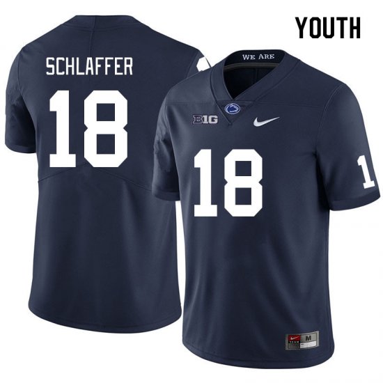 Sale - Navy Joey Schlaffer #18 PSU Nittany Lions Youth Alumni High School Football Jersey