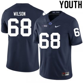 Sale - Navy Eric Wilson #68 PSU Nittany Lions Youth Official High School Football Jersey