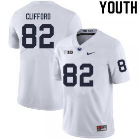 Sale - White Liam Clifford #82 PSU Nittany Lions Youth Official University Football Jersey